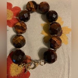 Chunky Red Tiger’s Eyes Beaded Bracelet